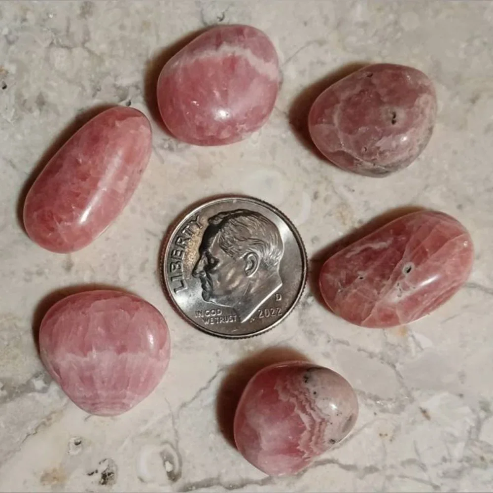 One Rhodochrosite crystal rock tumbled 01 LOVE harmony COMPASSION